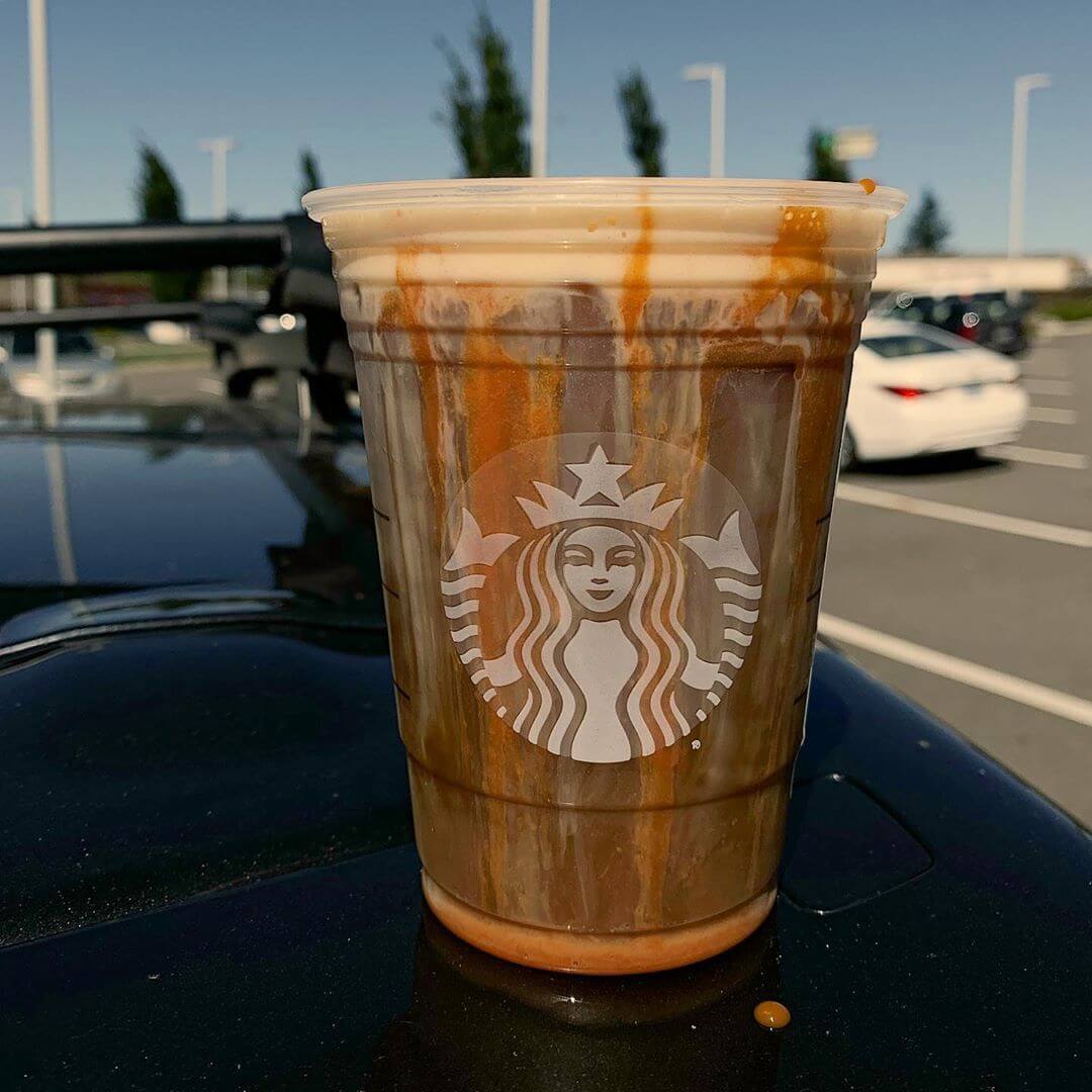 Iced Coffee with Pumpkin Spice Drizzle & Pumpkin Cold Foam